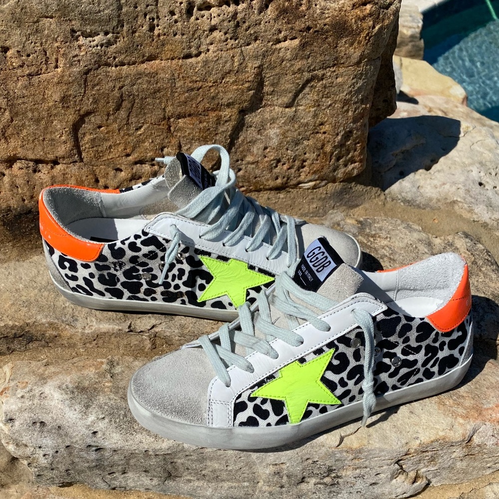 Gorgeous Neon 38 Golden Goose Superstars Excellent condition.